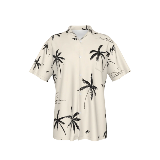 Slick Golf Gear Men's Seaside Palm Tree Hawaiian Shirt With Button Closure