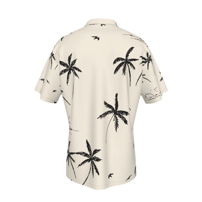 Slick Golf Gear Men's Seaside Palm Tree Hawaiian Shirt With Button Closure