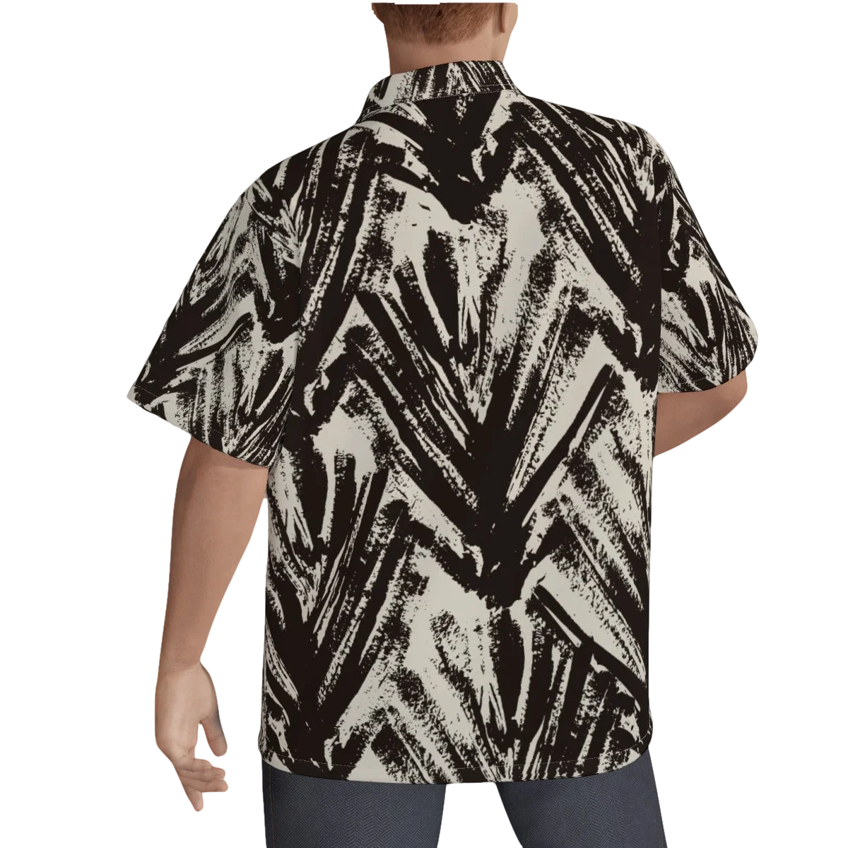 Slick Golf Gear Men's Black Palm Tree Hawaiian Shirt With Button Closure