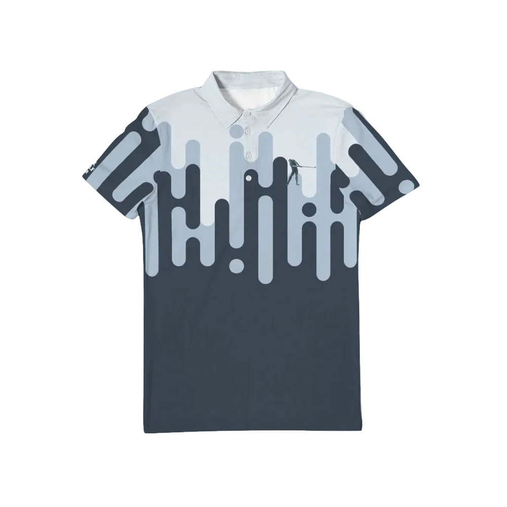 Blue Grey Halftone Polo