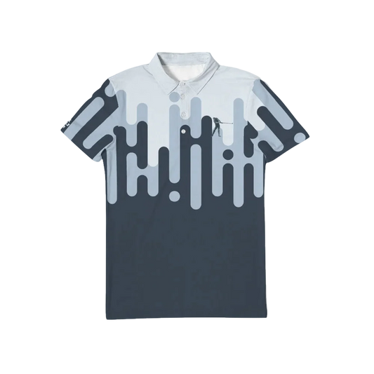 Blue Grey Halftone Polo