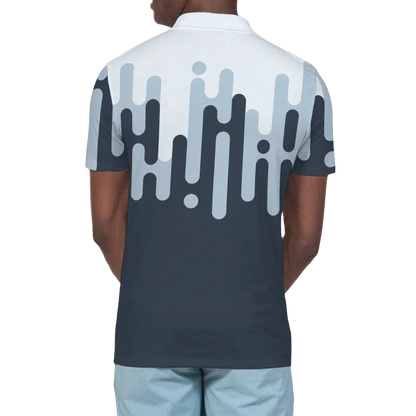 Blue Grey Halftone Polo